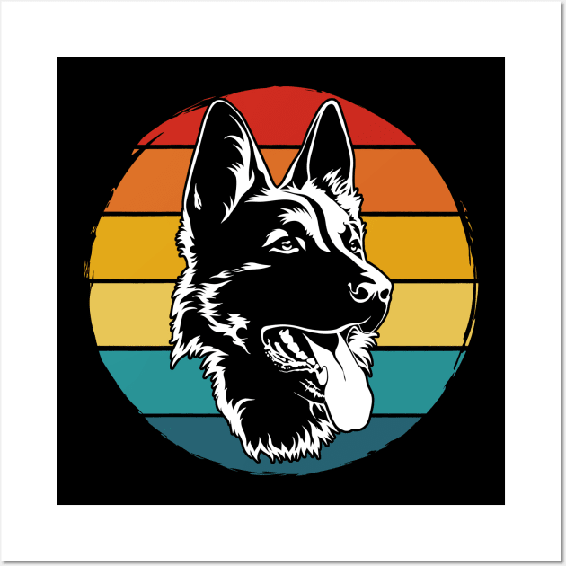 German Shepherd Retro Wall Art by Ognisty Apparel